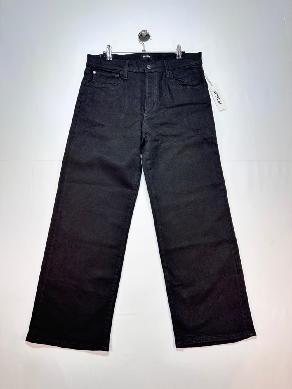 Hudson Rosalie Wide Leg Ankle Jeans Black Rinse High Rise Size 30 NWT